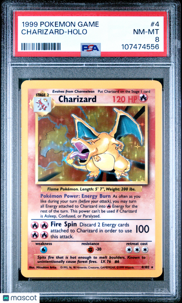 1999 Pokemon Game Charizard PSA 8 #4