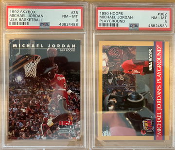 Lot of 2 - Michael Jordan PSA 8:  1992 Skybox #38 and 1990 Hoops #382