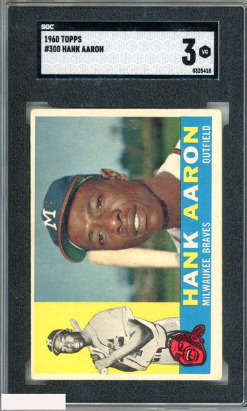 1960 TOPPS HANK AARON #300 BRAVES HOF SGC 3 VG