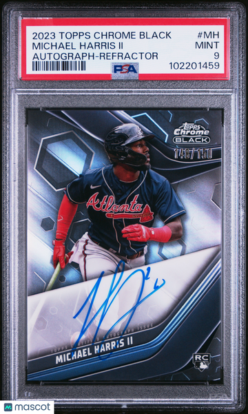 2023 Topps Chrome Black Autographs Michael Harris II #MH Refractor /150 PSA 9