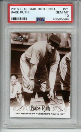 2016 LEAF BABE RUTH COLLECTION #21 BABE RUTH NEW YORK YANKEES PSA 10 LOW POP