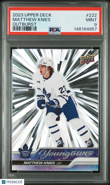 2023-24 Upper Deck Matthew Knies #222 Outburst Young Guns Rookie PSA 9