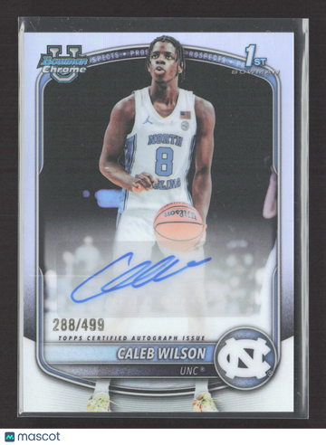 2025 Bowman Chrome University Caleb Wilson #CPA-CL Refractor 1st Bowman Auto