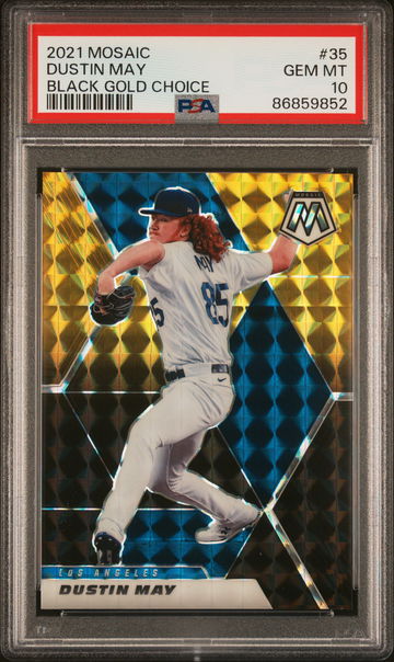 2021 Panini Mosaic Black Gold Choice Dustin May /8 PSA 10