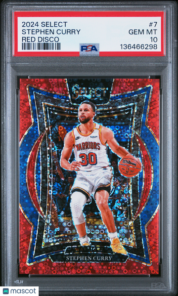 2024 Panini Select Stephen Curry #7 Red Disco PSA 10