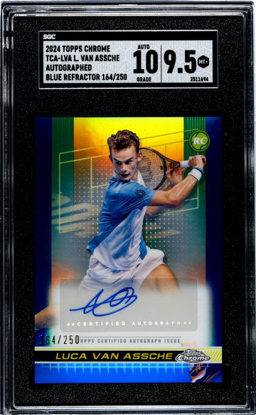 2024 Topps Chrome Blue Luca Van Assche #TCA-LVA RC Auto /250 SGC 9.5 Auto 10