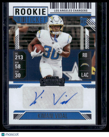 2025 Panini Contenders Rookie Ticket Kimani Vidal #188 Mint Rookie RC