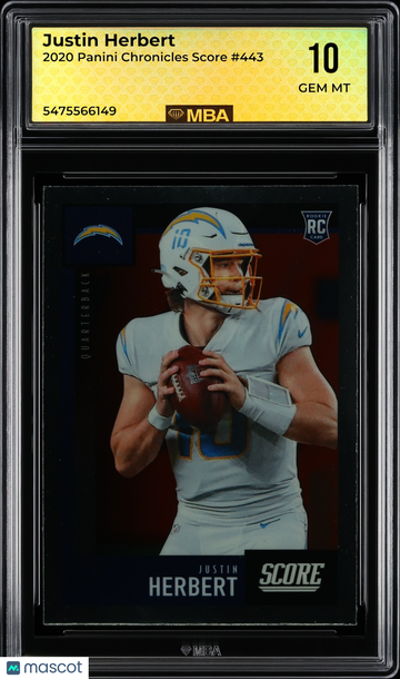 2020 Panini Chronicles Score Justin Herbert #443 MBA 10