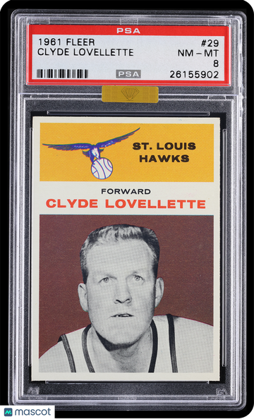 1961 Fleer Clyde Lovellette #29 MBA Gold PSA 8
