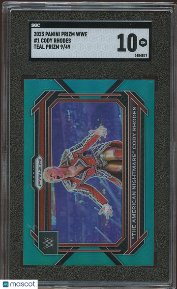 2023 Panini Prizm Wwe Cody Rhodes #1 Teal 49 SGC 10 Panini Authentic