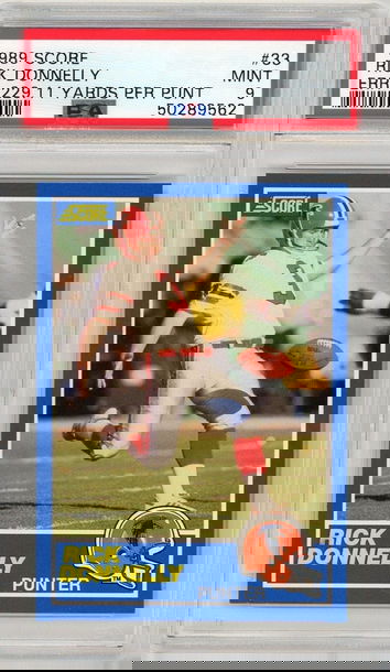 1989 Score Rick Donnelly #33 Error Version PSA 9 P1230