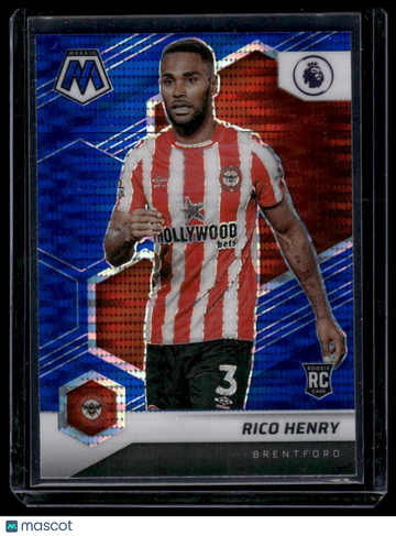 2021-22 Panini Mosaic Premier League Rico Henry #77 Mosaic Blue SN