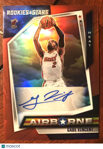 2021-22 Panini Chronicles Red Airborne Gabe Vincent Auto RC #AIR-GVN Miami Heat