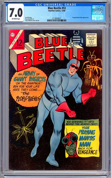 BLUE BEETLE #53 CGC 7.0 PRAYING MANTIS APP TALLARICO & NOVELLE ART CHARLTON 1965