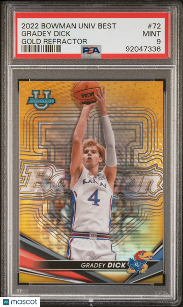 2022 Bowman University Best Gradey Dick #72 Gold Refractor Short Print Nicely Centered Mint Parallel/Variety Rookie Base