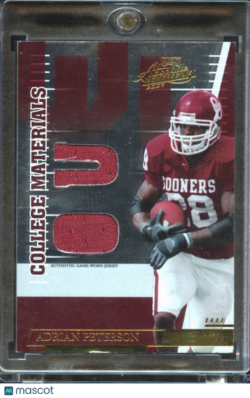 2007 Playoff Absolute Memorabilia College Materials Adrian Peterson #CM-5 Authentic Game-Worn Jersey Memorabilia