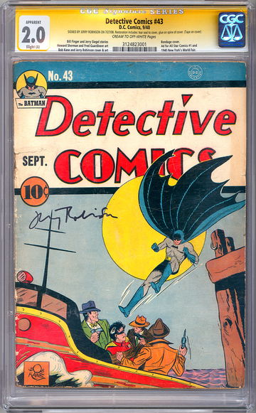 DETECTIVE COMICS #43 CGC-SS 2.0 *CERTIFIED PRIVATE COLLECTION OF JERRY ROBINSON*