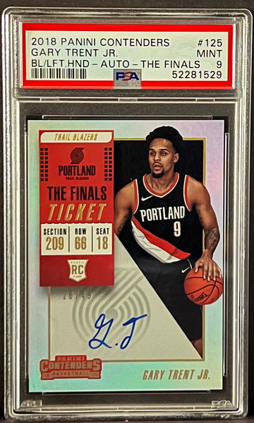2018-19 Gary Trent Jr Panini Contenders The Finals Auto PSA 9 Mint #125