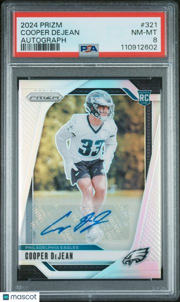 2024 Panini Prizm Cooper Dejean #321 Autograph PSA 8
