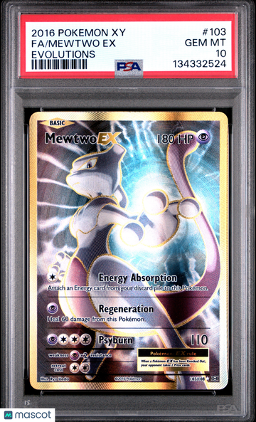 2016 Pokemon Xy Evolutions Mewtwo EX Fa Evolutions PSA 10 #103