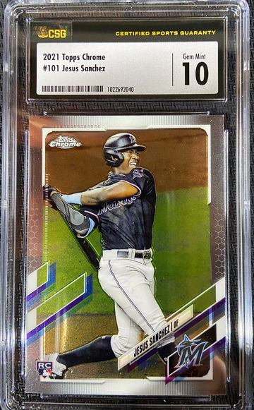 2021 Topps Chrome ROOKIE Jesus Sanchez CSG 10 GEM MINT LOW POP!