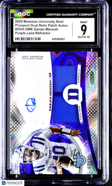 2025 Bowman Darian Mensah Relic Rookie Insert 10 9 Topps