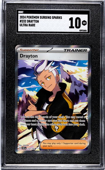 2024 Pokemon #232/191 Drayton Surging Sparks SGC 10