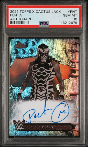 2025 Topps Chrome WWE X Cactus Jack Autographs Penta #PNT PSA 10