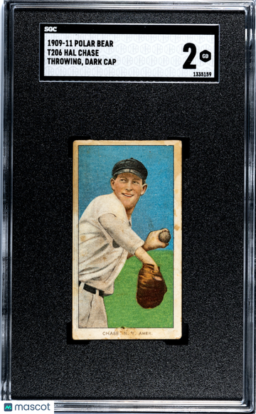 1909 Polar Bear (T206) Hal Chase Throwing, Dark Cap SGC 2
