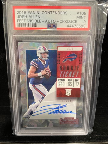 2018 Josh Allen cracked ice rookie ticket psa 9
