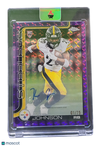 2025 Topps Chrome Kaleb Johnson #RA-KJ Purple Pulsar Refractor /75 RC