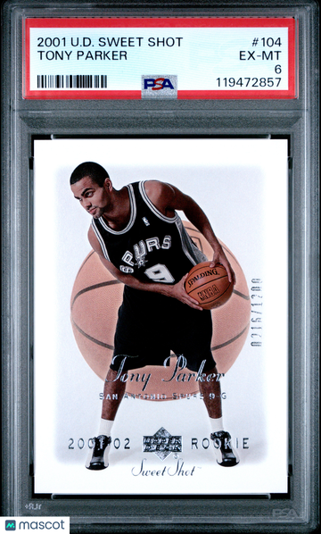2001 Upper Deck Sweet Shot Tony Parker #104 Foil Short Print HOF Nicely Centered Mint Parallel/Variety Rookie Base Set I