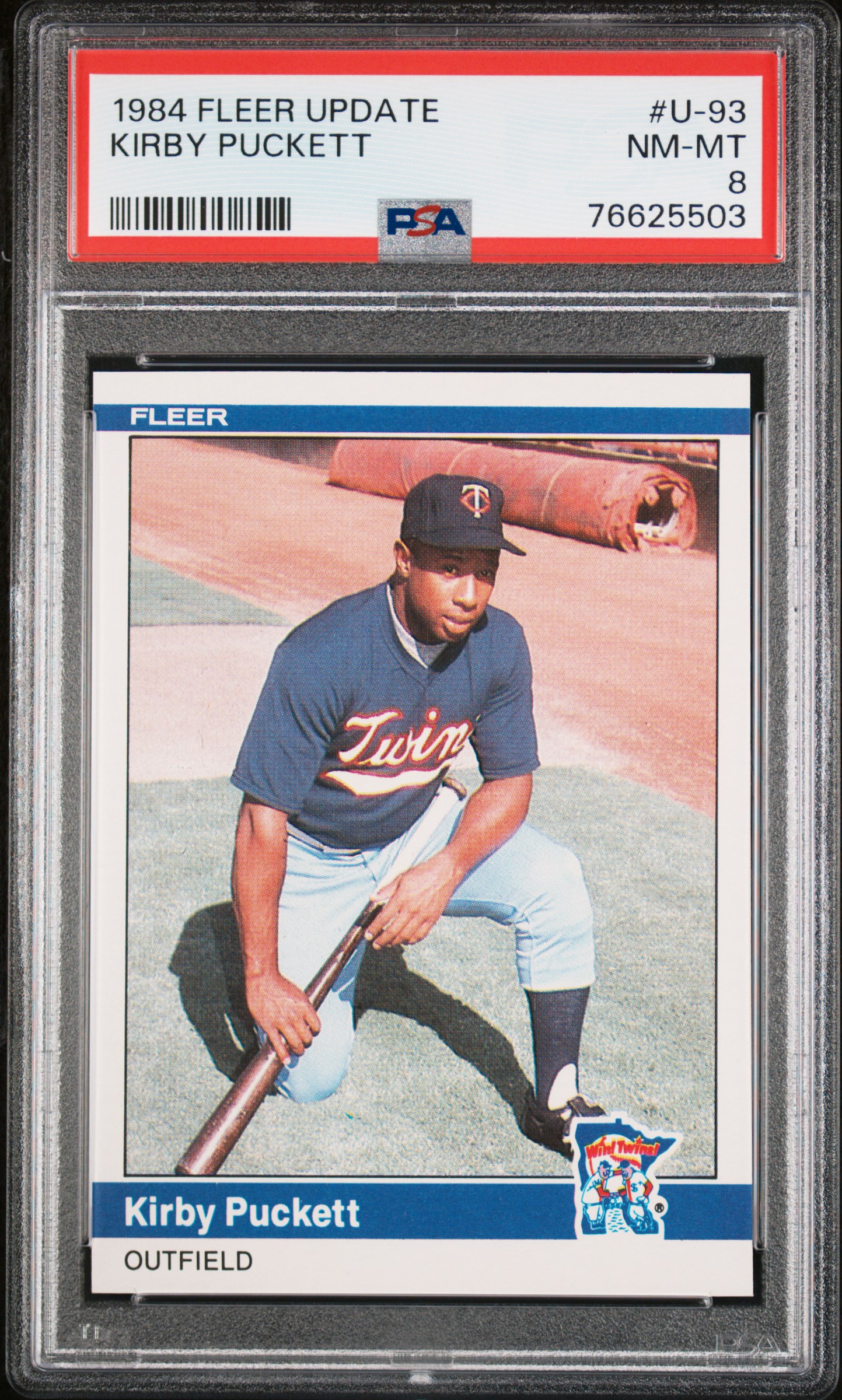 Kirby Puckett 1984 Fleer Update  #U-93 PSA 8 Rookie RC