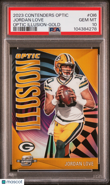 2023 Panini Contenders Optic Illusion Jordan Love #OI-6 Gold /10 PSA 10