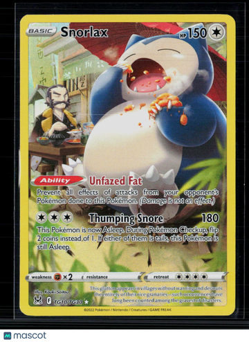 Pokemon 2022 Lost Origin Snorlax CHR #TG10/TG30