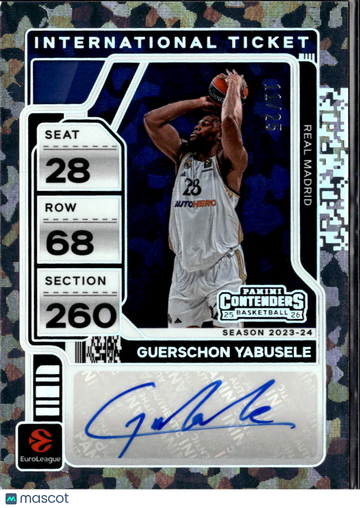 Guerschon Yabusele 2026 Panini Contenders EuroLeague Basketball International Ticket Auto Camo /25 Real Madrid