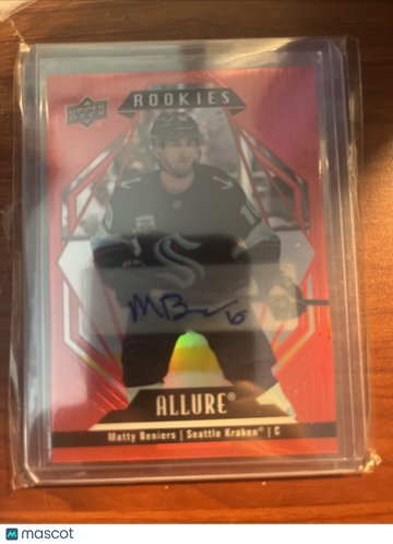 2022-23 Upper Deck Allure Matty Beniers #151 Red Rainbow Refractor RC Autograph Refractor Short Print Rookie RC AUTO Upp