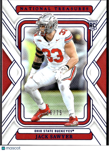 Jack Sawyer 2025 Panini National Treasures Collegiate RC /75 Ohio State Buckeyes