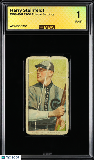 1911 T206 Harry Steinfeldt Tolstoi MBA 1