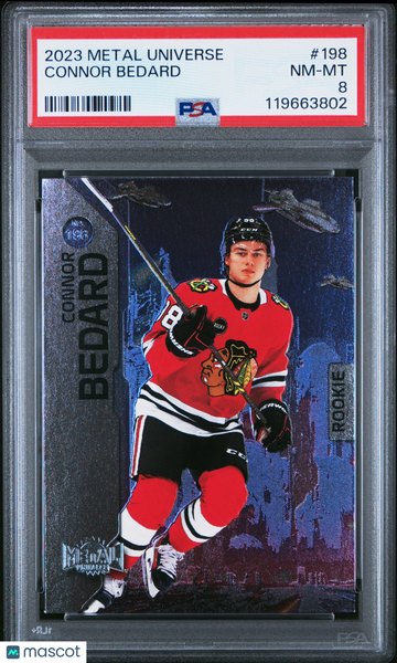 Connor Bedard 2023 Skybox Metal Universe #198- PSA 8