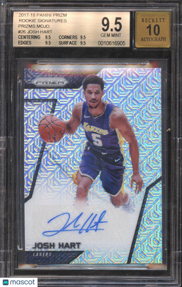 Josh Hart 2017 Panini Prizm BGS 9.5 Auto 10