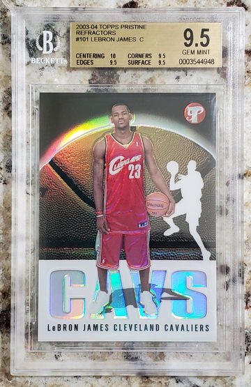 2003 Topps Pristine Refractors /199 LEBRON JAMES BGS 9.5 TRUE GEM+