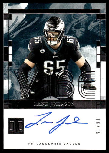 2024 Panini Impeccable VS-LJN Lane Johnson Vibe /75 VG Philadelphia Eagles Auto