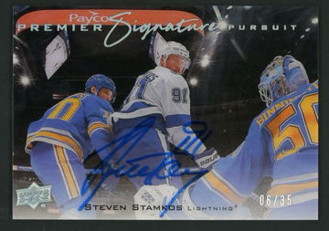 2020 Upper Deck Premier Signature Pursuit Steven Stamkos #91 Auto /35