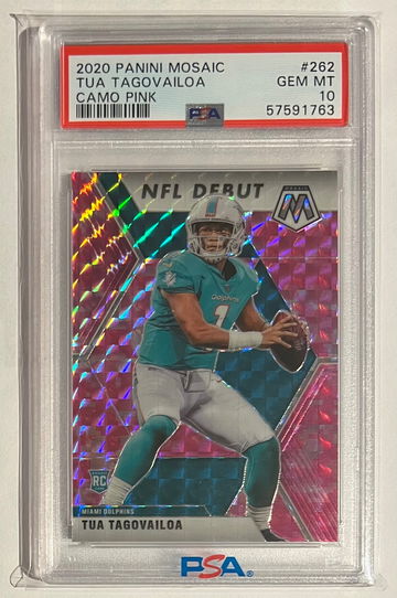 2020 Mosaic Tua Tagovailoa Dolphins Rookie Camo Pink PSA 10