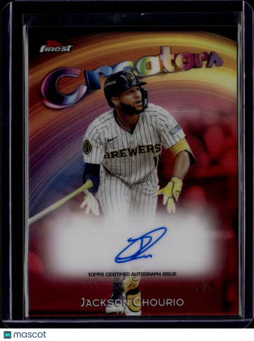 2025 Topps Finest Creators Autograph Jackson Chourio #CAV-JC /5 Autograph