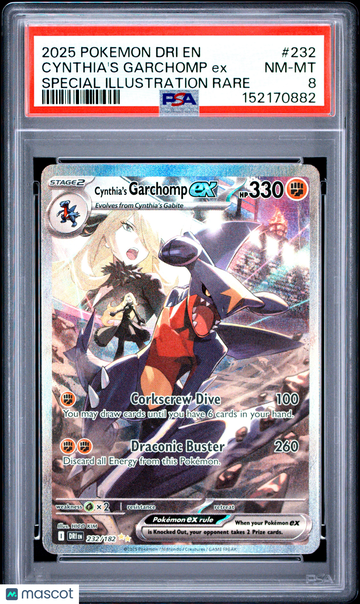 2025 Pokemon Dri EN-Destined Rivals Cynthia's Garchomp EX Special Illustration Rare PSA 8 #232