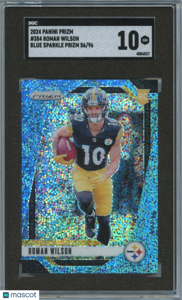 2024 Panini Prizm Roman Wilson #384 Blue Spark. 96 Rookie SGC 10 Panini Authentic