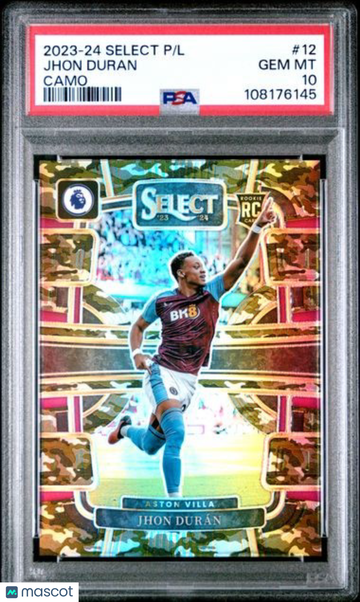 2023-24 Panini Select Premier League Jhon Duran #12 Camo PSA 10