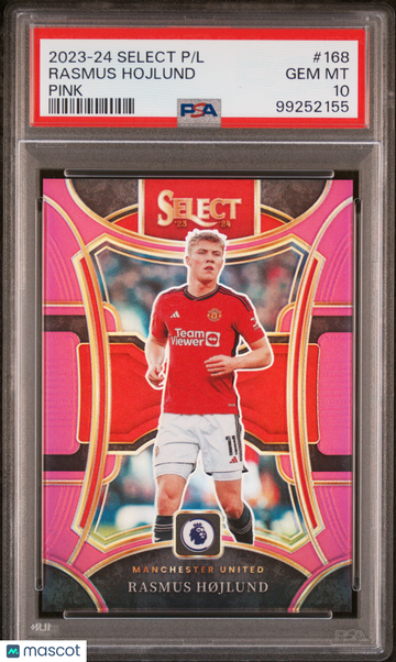 2023-24 Panini Select Premier League Rasmus Hojlund #168 Pink PSA 10